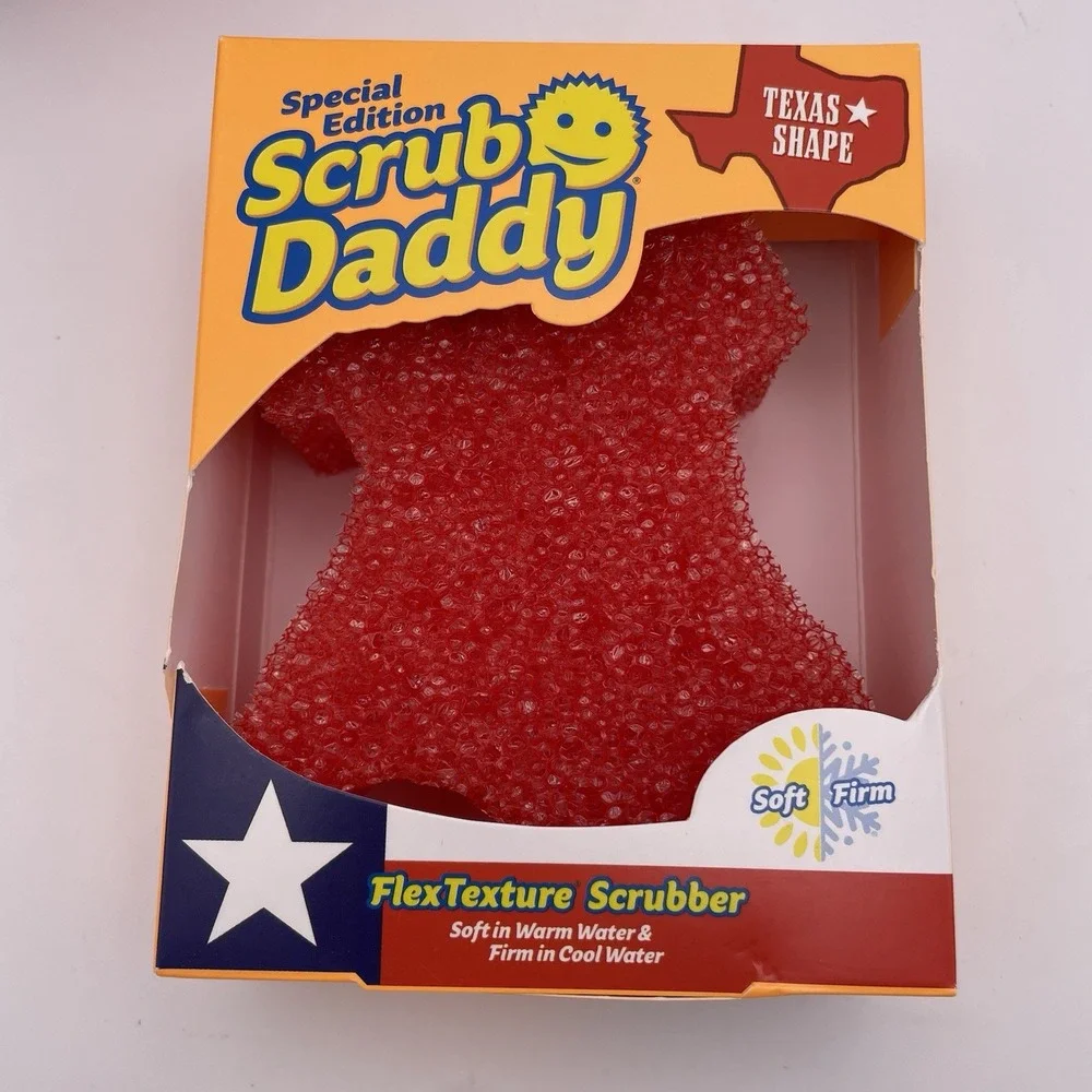 Scrub Daddy -  Special Edition - Texas Shape Scrubber Red Lot Of‎ 2 New In Box!
